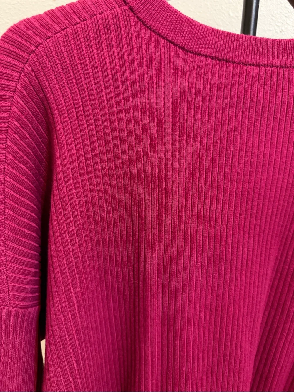 lululemon athletica cotton blend Ribbed Crew Sweater in wild berry